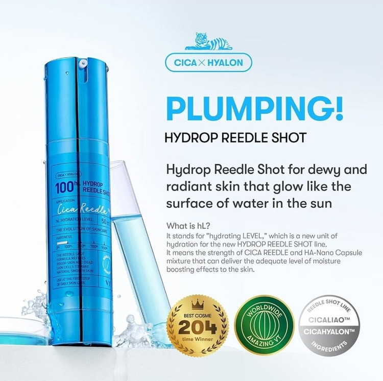 سرم آبرسان وی تی کازمتیک VT Cosmetics مدل ریدل شات Hydrop Reedle Shot با دوز 100 حجم ۵۰ میل
