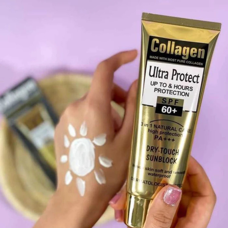 کرم ضد آفتاب کلاژن SPF60 حجم ۱۰۰ میلی بی رنگ