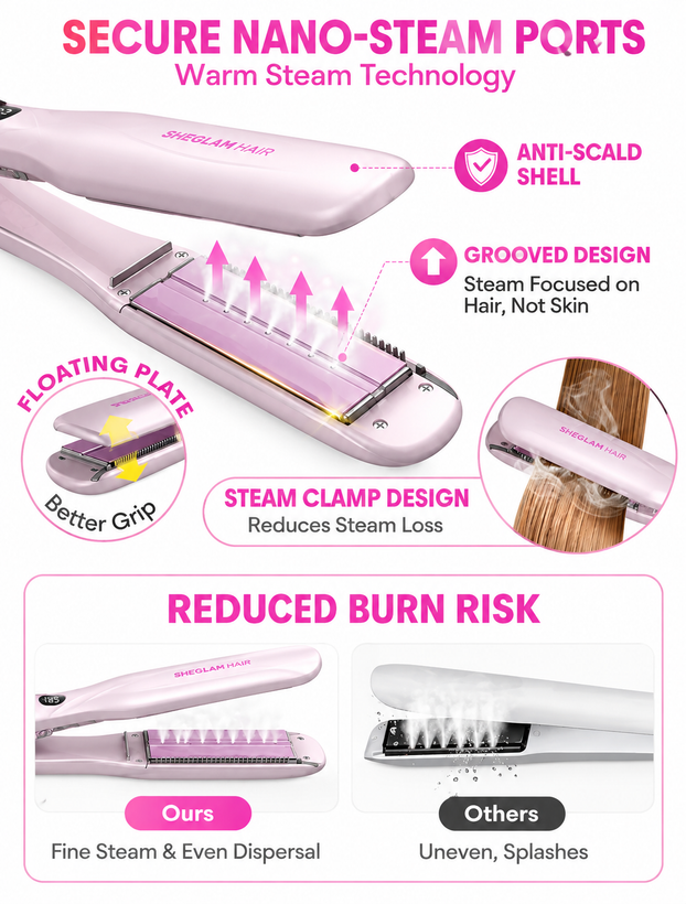 اتو موی بخاردار SHEGLAM HAIR